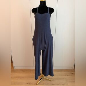 Cloud Jersey Wide Leg Onesie in Deep Navy Heather